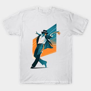 Dancing Icon - Blue and Orange Backdrop - Pop Music T-Shirt